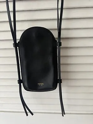 $10 • Buy Oroton Black Leather Phone Pouch Bag EC