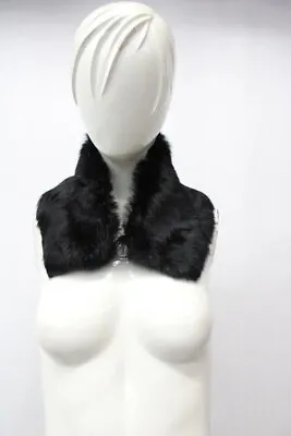 Excellent Black Rabbit Fur Wing Collar Wrap Women Woman • $27