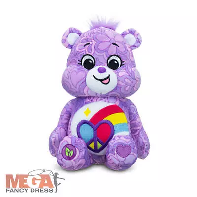 Peaceful Heart Bear 9  / 22cm Purple Flower Plush Kids Soft Toy Collectible New • £12.99