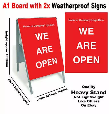 A Board A1 Incl 2 PRINTED Posters Graphics Pavement Sign We Are Open Business • £115.99