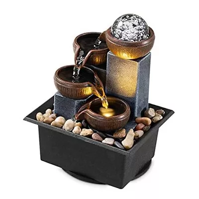 Tabletop Fountain 4 Level Tabletop Waterfall Meditation Fountain Indoor  • $42.64