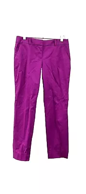Womens J.Crew Cafe Capri Pinkish Purple Ankle Pants Side Pockets Cotton Sz 6 • $16