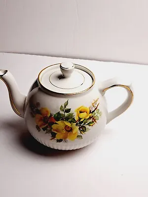 Vintage Ellgreave Wood And Sons English Floral Teapot Genuine Ironstone • $29.99