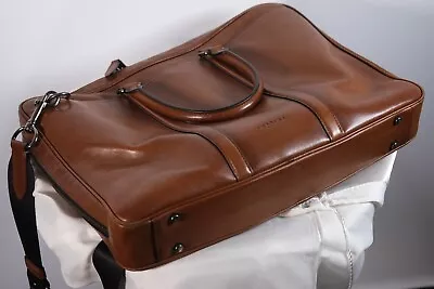 Coach Metroplitan Soft Leather Laptop Briefcase Dark Saddle Tan Rrp £375 Vgc • £179.99
