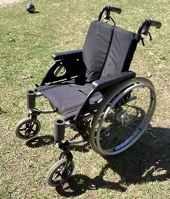 Breezy  Adjustable Wheelchair Foldable Chair Handle Grip Brakes No Footrests • $92