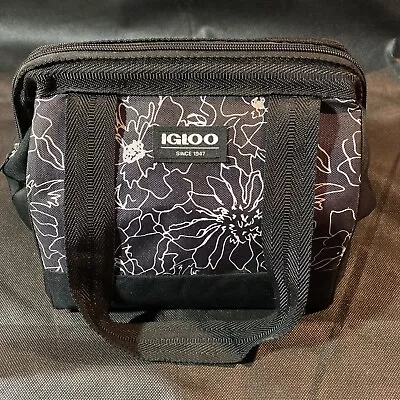 Igloo 9 Can Cooler Bag Lunch Tote Box Floral Print Black And White • $6