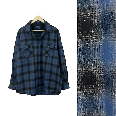 Pendleton X-Large Field Flannel Button Shirt Wool Plaid Long Sleeve Mens READ • $88.99