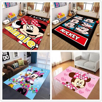 Boys Girls Rug 3D Mickey Mouse Carpet Kids Bedroom Doormat Living Room Mat Gift • £12