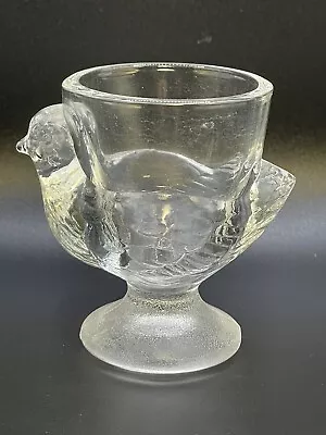 Vintage Clear Glass Chicken Hen Rooster Egg Cup Made In France • $10