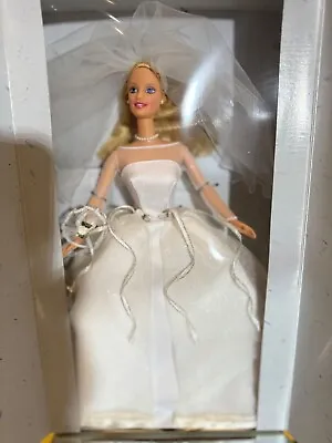 BARBIE  BLUSHING BRIDE'' Doll 26074 Blonde Blue Eyes White Gown 1999 Mattel NRFB • $18