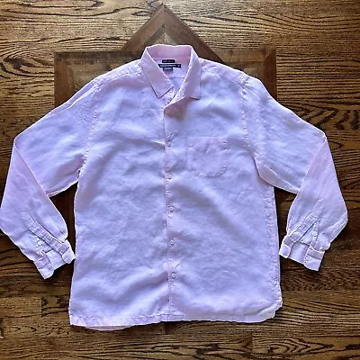 Island Company Classic Linen Shirt Size Medium Light Pink • $16