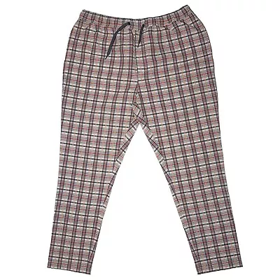 Mens Pants Joggers Orange White Plaid Drawstring Loose Harem Casual Beach XL • $34.99