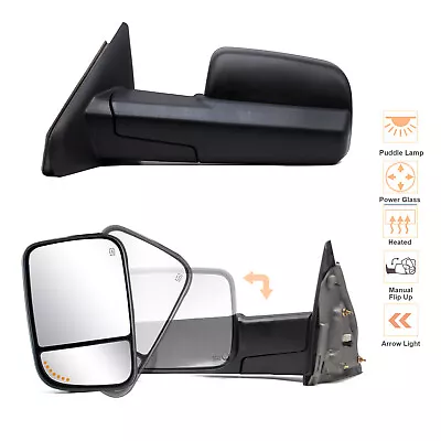 Tow Mirrors Power Heated Arrow Signal Fits 2004-2009 Dodge Ram 2500 LH+RH Side • $124.41