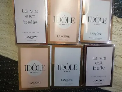 Ladies Perfume Samples Vials Favours Lancome X 6 Idole Aura La Vie Est Belle New • £10.99