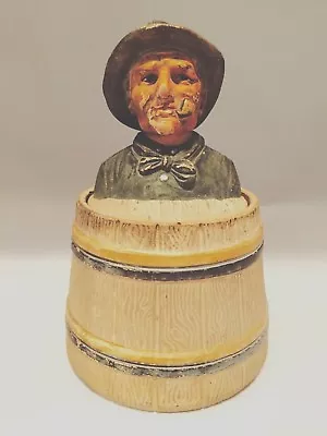 Antique Impressed (jm)johann Maresch #3720 Terra Cotta Tobacco Jar Of Fisherman • $125