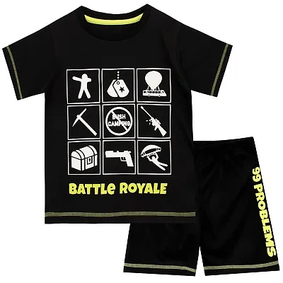 £7.49 • Buy Battle Royale Pyjamas Kids Boys 5 6 7 8 9 10 11 12 13 14 Years PJs PJ Set Black