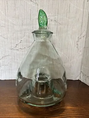 Vintage Green Glass Fly Catcher Insect Trap Gnat Fruit Fly Bee Stopper. • $29.99