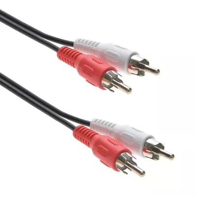 Dual RCA (Red + White) Audio Cable 2 RCA Stereo Cord Amp 3ft 6ft 12ft 25ft 50ft • $7.49