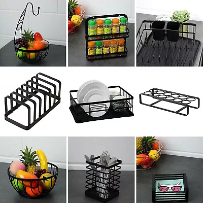 £25.95 • Buy Flat Iron Dish Drainer Kitchen Accessories Plates Drip Tray Cutlery Holder Rack