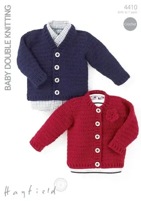 Crochet Pattern - Hayfield 4410 - Baby Cardigans (0-7 Years) • £3