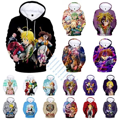 $18.99 • Buy The Seven Deadly Sins Nanatsu No Taizai 3D Anime Hoodie Sweatshirt Pullover Coat