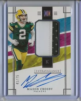 2022 Panini Impeccable Mason Crosby Extravagance Auto Patch 41/75 Packers • $26.25