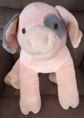 £11.74 • Buy LARGE Plush Pink Pig With Big Grey Spots