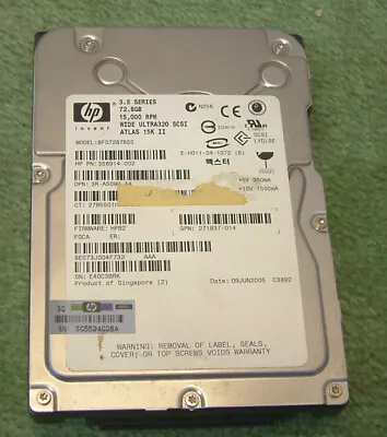 £24.50 • Buy HP 73GB U320 15K SCSI HDD  80 Pin 3.5inch Hard Drive (Maxtor Atlas 15k II )