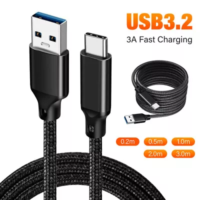 USB A To USB C Cable 10Gbps 60W Fast Charging Cord IPhone 15 Samsung S24 S23 3m • $10.69