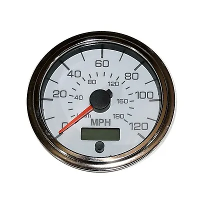 Speedometer Programmable 3-3/8 /86mm120 MPHLED Light White/chrome001-SP-WC • $50