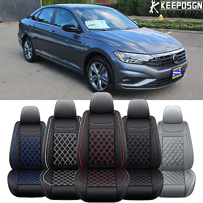 For Volkswagen VW Jetta 2000-2024 Car Seat Cover Full Set Cushion PU Leather • $149.29