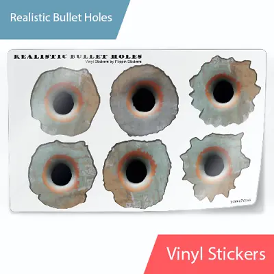 $5.99 • Buy Realistic Bullet Hole 3D Stickers Vinyl Decals Rusty Look 1.5 X 1.5 