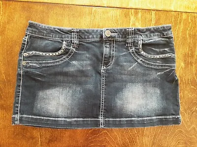 Vanity Denim Dakota Miniskirt Women's Size 36W  Stitching Accent Blue • $19.99