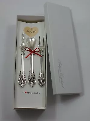 Grande Baroque By Wallace Sterling Silver I Love You Serving Set Valentines Gift • $249