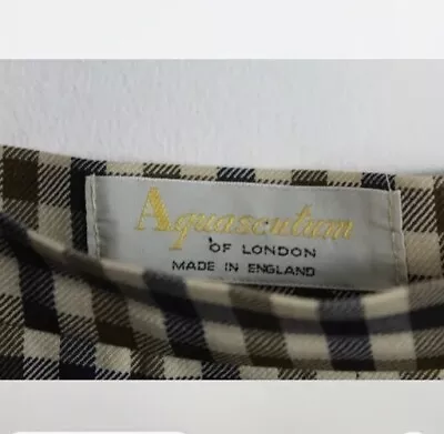 Women`s Vintage Aquascutum Checkered Skirt In Wool Size 0. No Flaws. Mad Men • $30