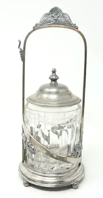 Antique Victorian Hartford Quadruple Silver Plate Pickle Caster Serving Jar 756 • $74.99