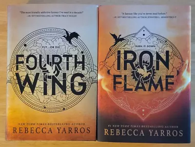 FOURTH WING & IRON FLAME-REBECCA YARROS-2 BOOK SET-HC W/DJ • $19.95