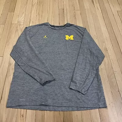 Vintage Michigan Wolverines Air Jordan Shirt Men XXXL Gray Streetwear Sweatshirt • $34.99