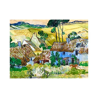 Vincent Van Gogh Farms Near Auvers Vintage Print-FREE US SHIPPING • $20.72