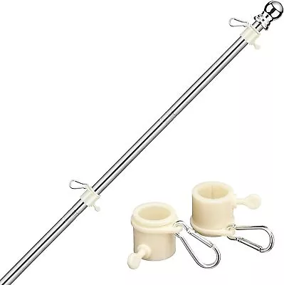 Flag Pole 6 FT Stainless Steel Sectional Kit For American Flag -3x5 4x6 Flag • $21.26