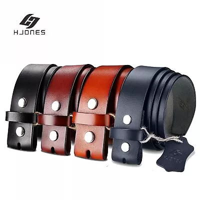 38mm Men's Leather Belt Black Genuine Leather Strap Pin Buckle Without Buckle • $13.99