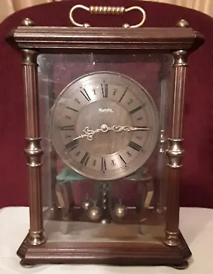 Vintage Kundo Quartz Desk Mantel Clock Rotating Pendulum - Made In Germany • $25