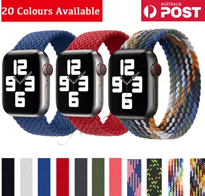 $7.99 • Buy For Apple Watch Series Ultra 8-1SE Elastic Nylon Braided Solo Strap Band 38-49MM