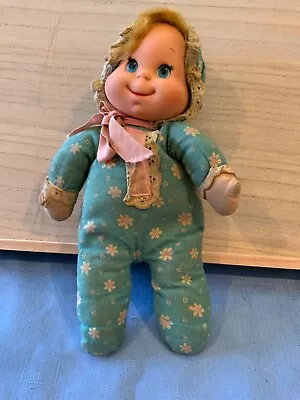 Vintage 1970 Talking Mattel Blue Baby Beans Bag Doll - Tested • $28