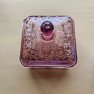 Vintage Tiara AMETHYST Honey Bee Hive Covered Candy Dish By Indiana Glass EUC  • $15.50
