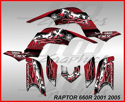 YAMAHA RAPTOR 660R Full Graphics Decals Kit 2001 2005 ..THICK AND HIGH GLOSS • $95