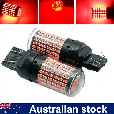 2pc T20 7440 7443 W21/5W BRAKE STOP LIGHT ERROR FREE GLOBE BULBS LED RED BRIGHT • $11.99