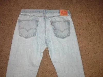 LEVI'S 505 Light Blue Wash Distressed Pure Cotton Jeans 36x30 (actual 36x29) • $17.16