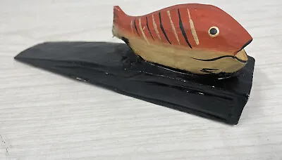 Vintage Wood Door Door Stopper Wedge Fish Door Holder Handmade In Indonesia • $5