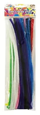 80pk Infuse Pipe Cleaners Chenille Craft Sticks Multi Colours 6mm X 30cm • $5.95